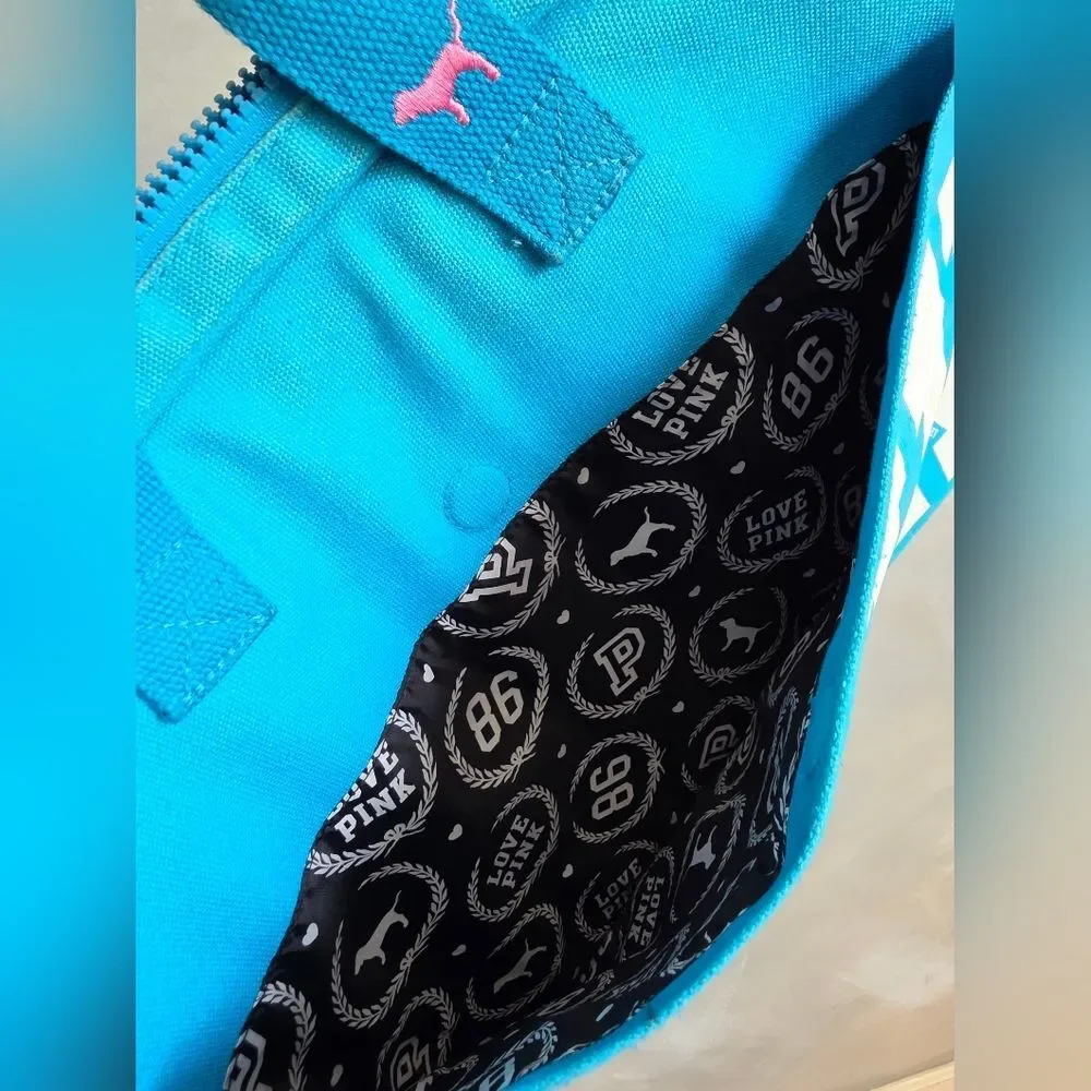 Victoria Secret Pink Blue & White Laptop Bag Top Handle No Strap